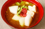 豆腐と梅ぇ〜味噌汁の作り方レシピ