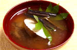 帆立稚貝と春の山菜の味噌汁の作り方レシピ